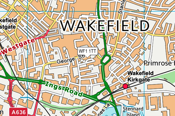 WF1 1TT map - OS VectorMap District (Ordnance Survey)