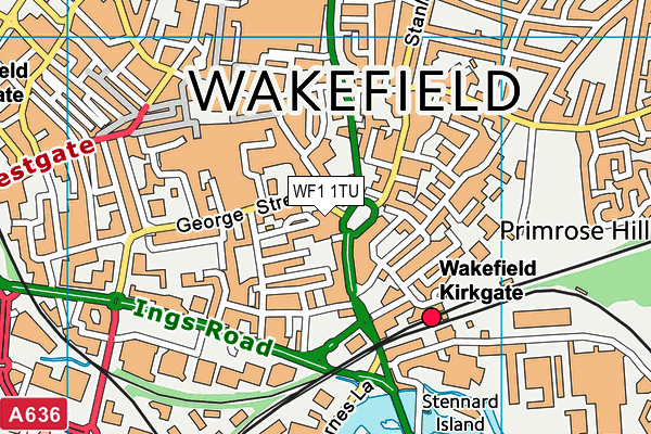 WF1 1TU map - OS VectorMap District (Ordnance Survey)