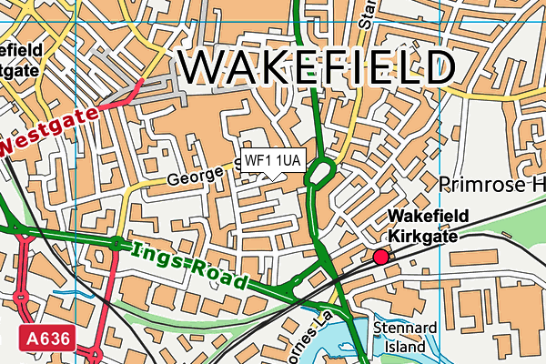 WF1 1UA map - OS VectorMap District (Ordnance Survey)