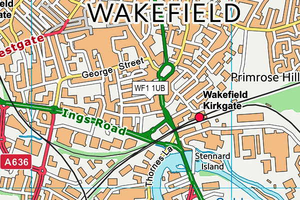 WF1 1UB map - OS VectorMap District (Ordnance Survey)