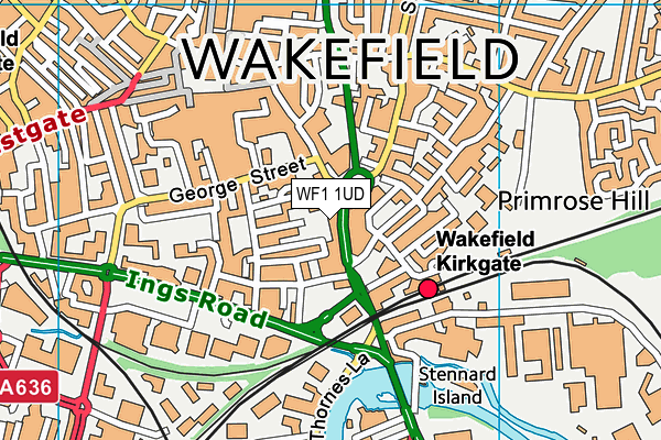 WF1 1UD map - OS VectorMap District (Ordnance Survey)