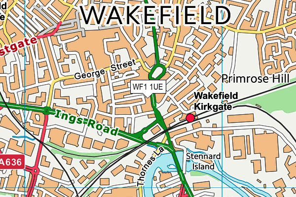 WF1 1UE map - OS VectorMap District (Ordnance Survey)