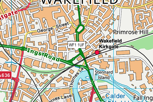 WF1 1UF map - OS VectorMap District (Ordnance Survey)