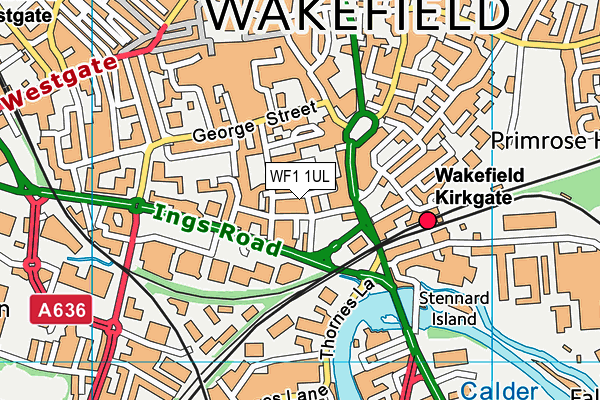 WF1 1UL map - OS VectorMap District (Ordnance Survey)