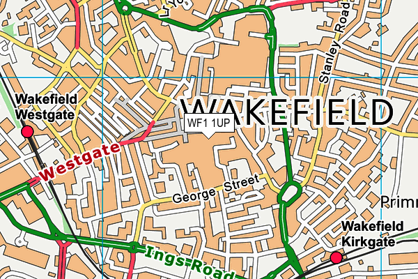 WF1 1UP map - OS VectorMap District (Ordnance Survey)