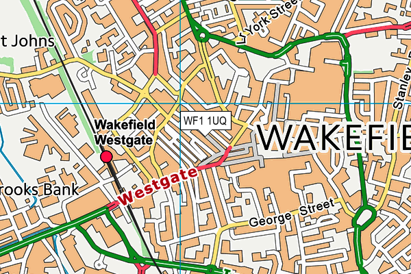 WF1 1UQ map - OS VectorMap District (Ordnance Survey)