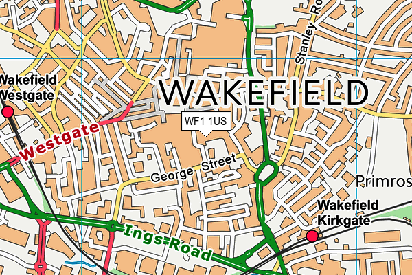 WF1 1US map - OS VectorMap District (Ordnance Survey)