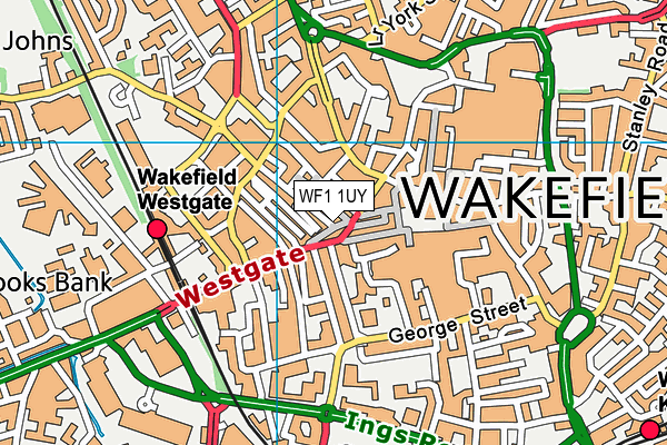 WF1 1UY map - OS VectorMap District (Ordnance Survey)