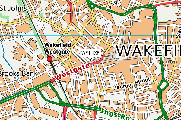 WF1 1XF map - OS VectorMap District (Ordnance Survey)