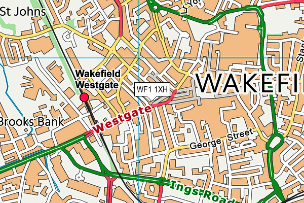 WF1 1XH map - OS VectorMap District (Ordnance Survey)