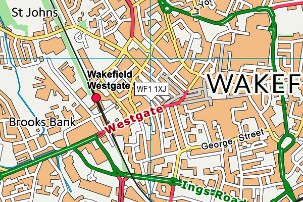 WF1 1XJ map - OS VectorMap District (Ordnance Survey)