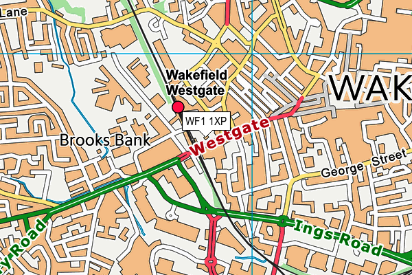 WF1 1XP map - OS VectorMap District (Ordnance Survey)