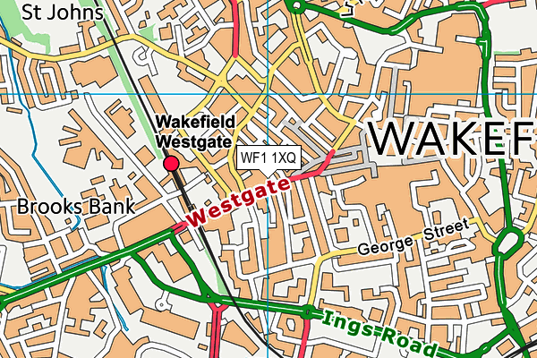 WF1 1XQ map - OS VectorMap District (Ordnance Survey)