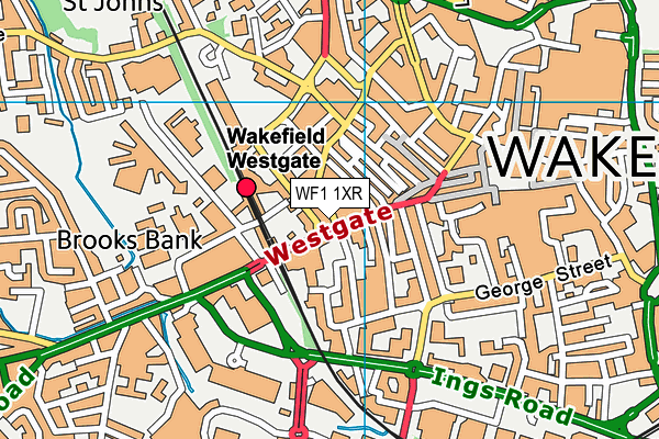 WF1 1XR map - OS VectorMap District (Ordnance Survey)