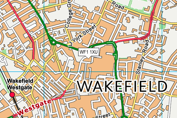 WF1 1XU map - OS VectorMap District (Ordnance Survey)