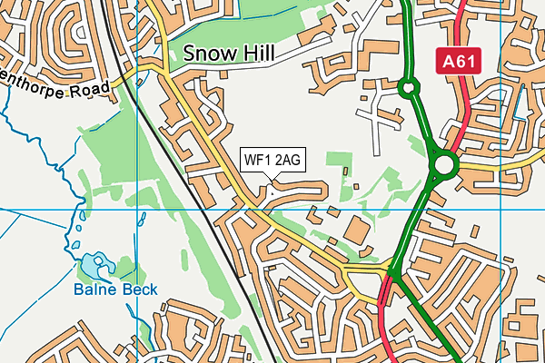 WF1 2AG map - OS VectorMap District (Ordnance Survey)