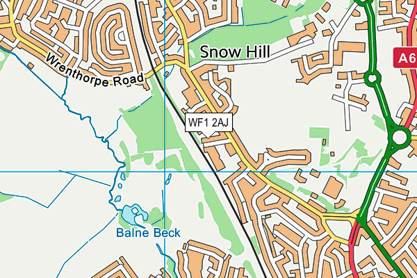 WF1 2AJ map - OS VectorMap District (Ordnance Survey)