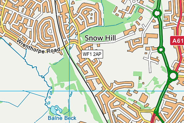 WF1 2AP map - OS VectorMap District (Ordnance Survey)