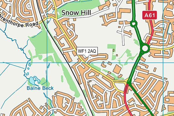 WF1 2AQ map - OS VectorMap District (Ordnance Survey)