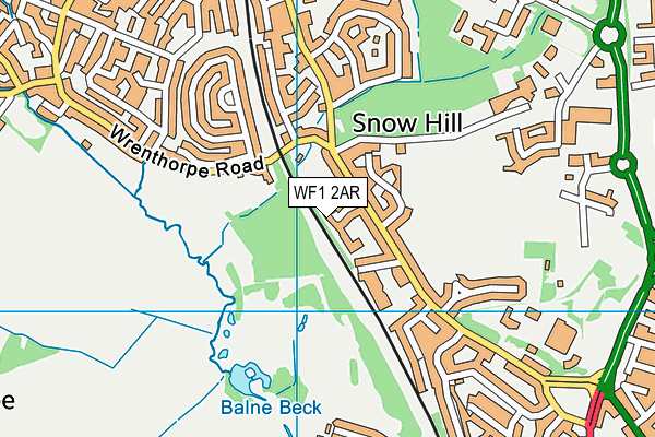 WF1 2AR map - OS VectorMap District (Ordnance Survey)