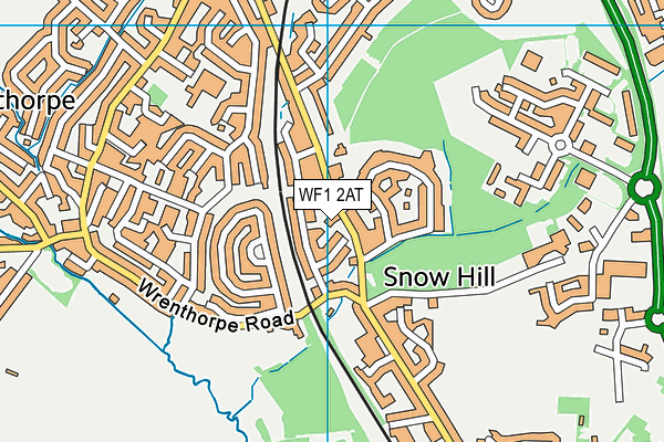 WF1 2AT map - OS VectorMap District (Ordnance Survey)