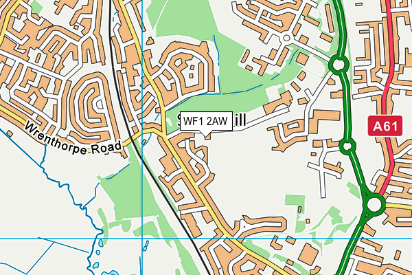 WF1 2AW map - OS VectorMap District (Ordnance Survey)