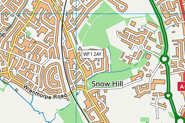 WF1 2AY map - OS VectorMap District (Ordnance Survey)