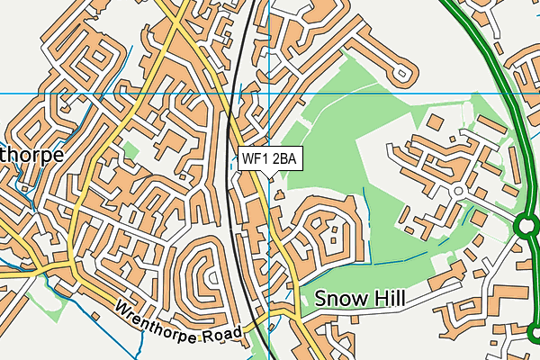 WF1 2BA map - OS VectorMap District (Ordnance Survey)