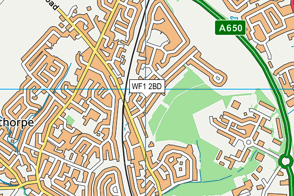 WF1 2BD map - OS VectorMap District (Ordnance Survey)