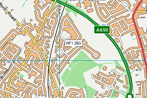 WF1 2BG map - OS VectorMap District (Ordnance Survey)