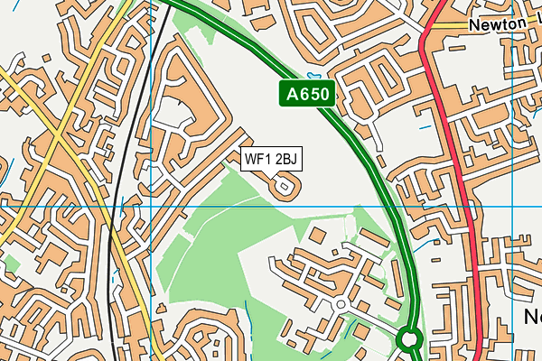 WF1 2BJ map - OS VectorMap District (Ordnance Survey)