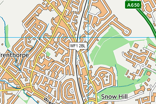 WF1 2BL map - OS VectorMap District (Ordnance Survey)