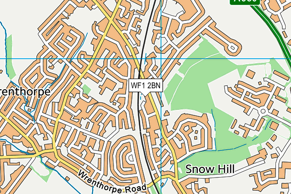 WF1 2BN map - OS VectorMap District (Ordnance Survey)