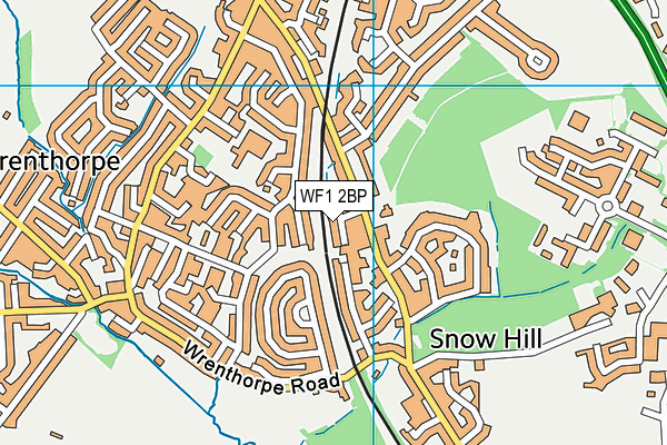 WF1 2BP map - OS VectorMap District (Ordnance Survey)