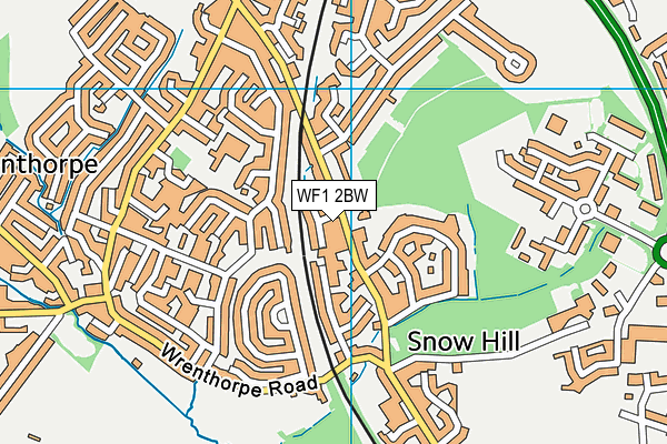 WF1 2BW map - OS VectorMap District (Ordnance Survey)