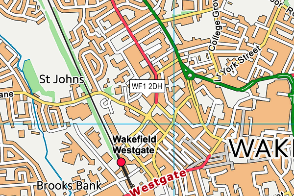 WF1 2DH map - OS VectorMap District (Ordnance Survey)