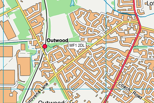 WF1 2DL map - OS VectorMap District (Ordnance Survey)