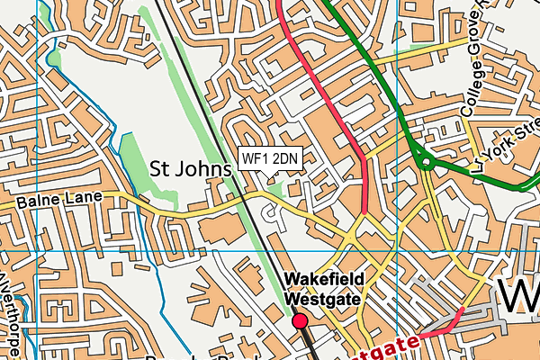 WF1 2DN map - OS VectorMap District (Ordnance Survey)