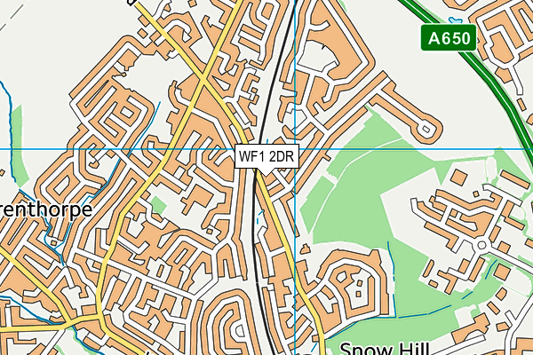 WF1 2DR map - OS VectorMap District (Ordnance Survey)