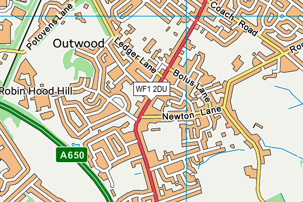 WF1 2DU map - OS VectorMap District (Ordnance Survey)