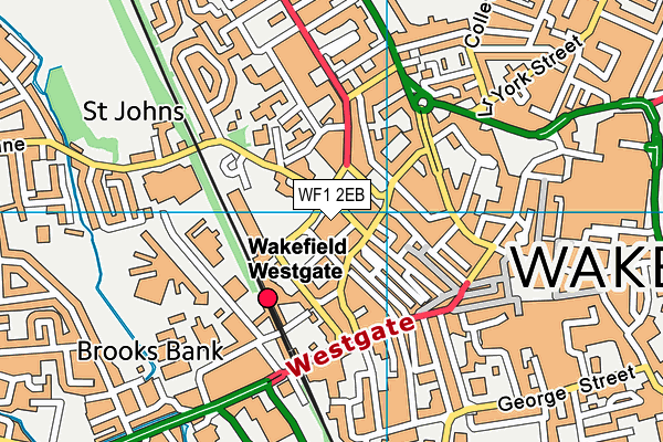 WF1 2EB map - OS VectorMap District (Ordnance Survey)