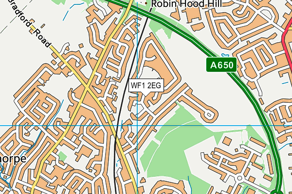 WF1 2EG map - OS VectorMap District (Ordnance Survey)