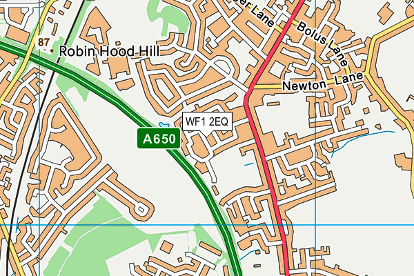 WF1 2EQ map - OS VectorMap District (Ordnance Survey)