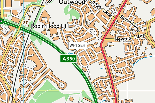 WF1 2ER map - OS VectorMap District (Ordnance Survey)