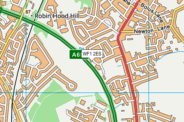 WF1 2ES map - OS VectorMap District (Ordnance Survey)