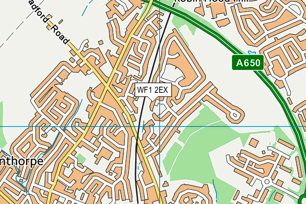 WF1 2EX map - OS VectorMap District (Ordnance Survey)