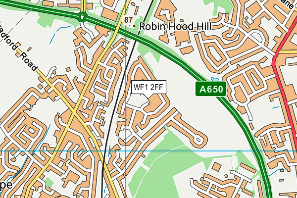 WF1 2FF map - OS VectorMap District (Ordnance Survey)