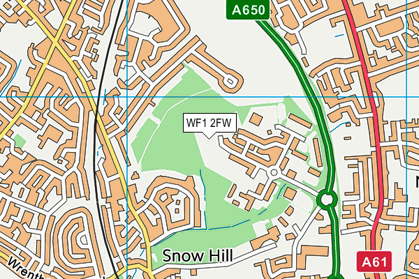 WF1 2FW map - OS VectorMap District (Ordnance Survey)