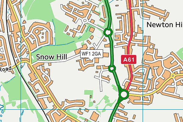 WF1 2GA map - OS VectorMap District (Ordnance Survey)