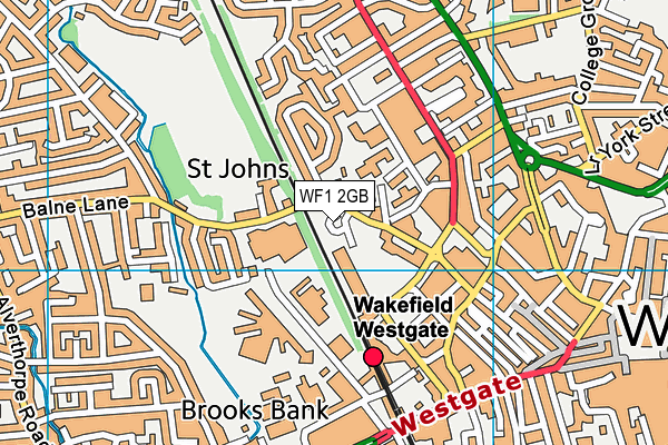 WF1 2GB map - OS VectorMap District (Ordnance Survey)